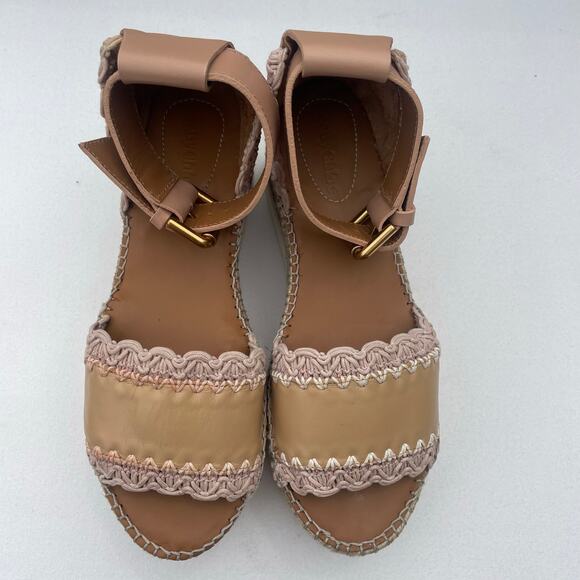 See by Chloé Glyn Espadrille Sandals Sand Size 37 (US 6.5) - Picture 4 of 10